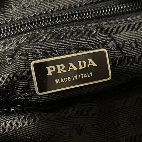 Auth PRADA - Black Nylon Leather Shoulder Bag - Picture 9 of 9